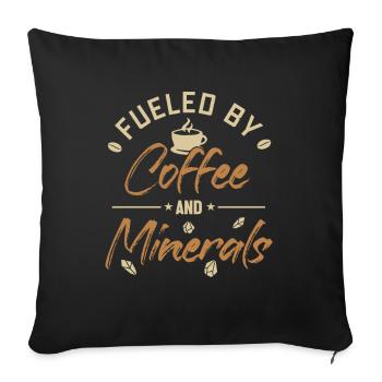 Alimenté par le café et les minéraux Géologue Minéral - Housse de coussin décorative 45 x 45 cm - noir - Devant