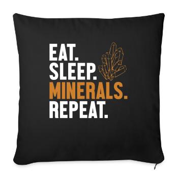 Eat Sleep Minerals Repeat Geologist Mineral - Sofakissenbezug 45 x 45 cm - Schwarz - Vorne