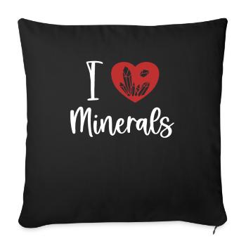 J’aime les minéraux Géologue Rockhounding Mineral - Housse de coussin décorative 45 x 45 cm - noir - Devant