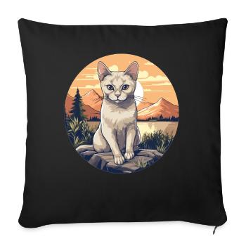 Burmilla Kitten Burmilla Cat - Sofa pillowcase 17,3'' x 17,3'' (45 x 45 cm) - black - Front