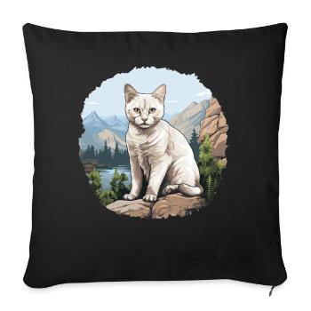 Burmilla Kitten Burmilla Cat - Sofa pillowcase 17,3'' x 17,3'' (45 x 45 cm) - black - Front