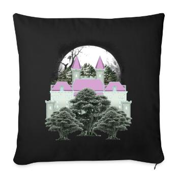 Vintage Castle Castle Fesutung Medieval 80s - Sofa pillowcase 17,3'' x 17,3'' (45 x 45 cm) - black - Front
