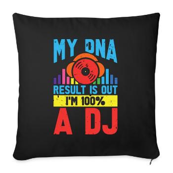 Disc Jockey Mon résultat ADN est DJ Music Disc Jockeys - Housse de coussin décorative 45 x 45 cm - noir - Devant