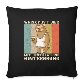 Le Whisky Est De La Bière Avec Fond De Distillation - Housse de coussin décorative 45 x 45 cm - noir - Devant