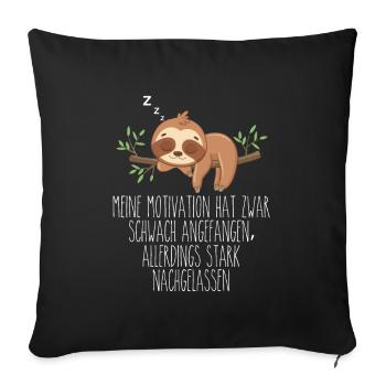 La motivation a commencé par une paresse faible - Housse de coussin décorative 45 x 45 cm - noir - Devant