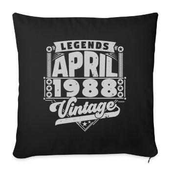 Cadeau Vintage Anniversaire avril 1988, avril 1988 - Housse de coussin décorative 45 x 45 cm - noir - Devant