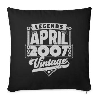 Vintage Gift Anniversary April 2007, April 2007 - Sofa pillowcase 17,3'' x 17,3'' (45 x 45 cm) - black - Front