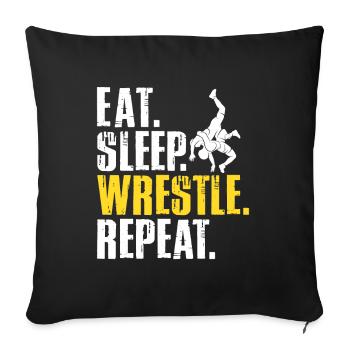Lutteur lutteur Fight Wrestling Ringer cadeau - Housse de coussin décorative 45 x 45 cm - noir - Devant