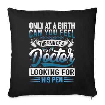 Outfit for medical students and physician assistants - Sofa pillowcase 17,3'' x 17,3'' (45 x 45 cm) - black - Front