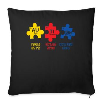 Autism Awareness Day Autistic Gift - Sofa pillowcase 17,3'' x 17,3'' (45 x 45 cm) - black - Front