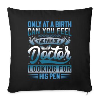 Outfit for medical students and physician assistants - Sofa pillowcase 17,3'' x 17,3'' (45 x 45 cm) - black - Front