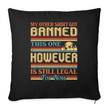 Banned Book Reading Bookworms Vintage Outfit - Sofa pillowcase 17,3'' x 17,3'' (45 x 45 cm) - black - Front