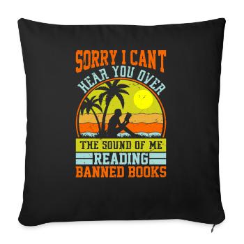 Beach palm tree lover outfit to read forbidden - Sofa pillowcase 17,3'' x 17,3'' (45 x 45 cm) - black - Front