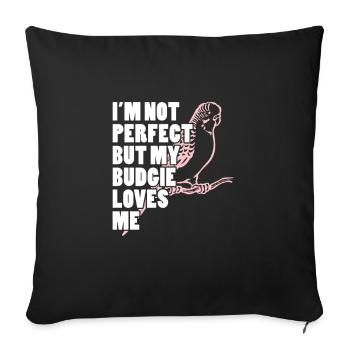 Perruche oiseau animal de compagnie perruche cadeau - Housse de coussin décorative 45 x 45 cm - noir - Devant