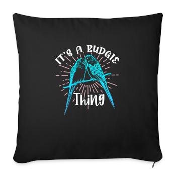 Perruche oiseau animal de compagnie perruche cadeau - Housse de coussin décorative 45 x 45 cm - noir - Devant