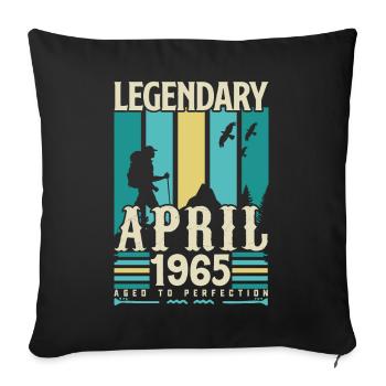 cadeau Anniversaire Avril 1965, Vintage avril 1965 - Housse de coussin décorative 45 x 45 cm - noir - Devant