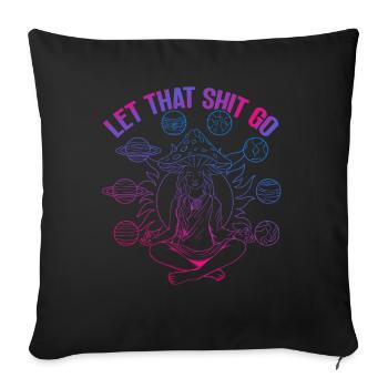 Hippie Mushrooms Shrooms Psychedelic Mushroomhead - Sofa pillowcase 17,3'' x 17,3'' (45 x 45 cm) - black - Front