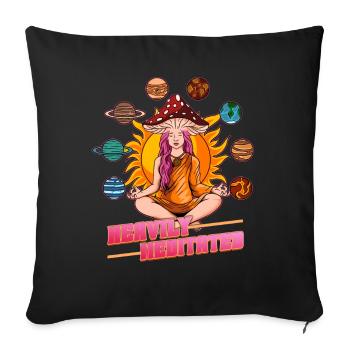 Hippie Mushrooms Shrooms Psychedelic Mushroomhead - Sofa pillowcase 17,3'' x 17,3'' (45 x 45 cm) - black - Front