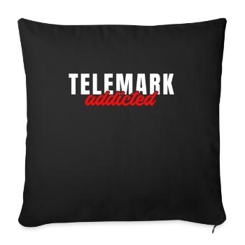 Telemark Addicted Heel Free - Free Heel Touring Ski - Sofa pillowcase 17,3'' x 17,3'' (45 x 45 cm) - black - Front