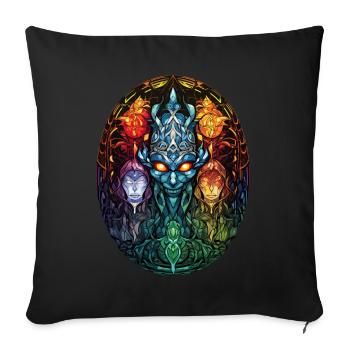 Elemental Spirit Witchcraft Stained Glass Occult P - Sofakissenbezug 45 x 45 cm - Schwarz - Vorne