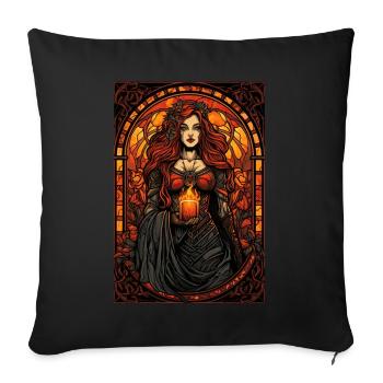 Celtic Deity Brigid Goddess Wicca Stained Glass Pa - Sofakissenbezug 45 x 45 cm - Schwarz - Vorne
