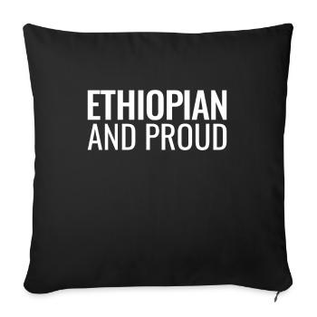 Ethiopian And Proud Ethiopia - Sofa pillowcase 17,3'' x 17,3'' (45 x 45 cm) - black - Front