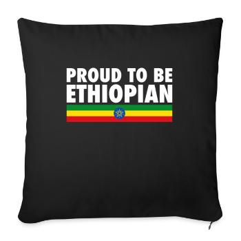 Proud To Be Ethiopian Ethiopian Ethiopian Flag - Sofa pillowcase 17,3'' x 17,3'' (45 x 45 cm) - black - Front