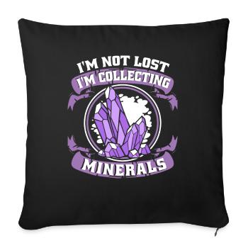 Not Lost I'm Collecting Minerals Geologist - Sofa pillowcase 17,3'' x 17,3'' (45 x 45 cm) - black - Front