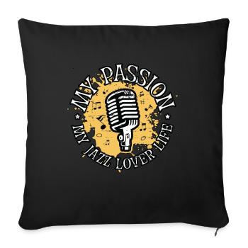 Amateur de musique jazz Ma passion Mon musicien de musique jazz - Housse de coussin décorative 45 x 45 cm - noir - Devant