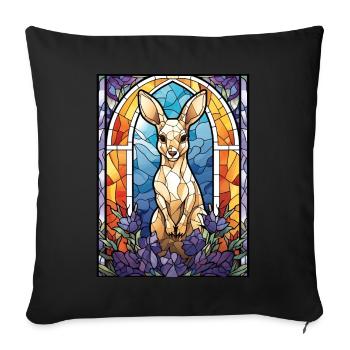 Cute Geometric Wallaroo Wildlife Stained Glass Mam - Sofakissenbezug 45 x 45 cm - Schwarz - Vorne