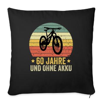 60 Years and Without Battery - 1964 Birthday Design - Sofa pillowcase 17,3'' x 17,3'' (45 x 45 cm) - black - Front