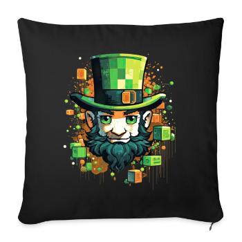 Cute Pixel Art Saint Patrick's Day Leprechaun Game - Sofakissenbezug 45 x 45 cm - Schwarz - Vorne