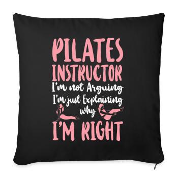 Pilates Instructor Teacher Pilates - Sofa pillowcase 17,3'' x 17,3'' (45 x 45 cm) - black - Front