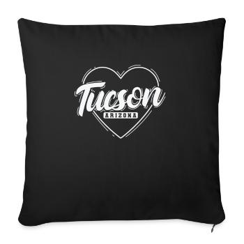 Tucson, Arizona City in the USA - Sofa pillowcase 17,3'' x 17,3'' (45 x 45 cm) - black - Front