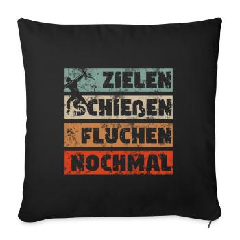 Chemise d’archer : viser, frapper, répéter - Housse de coussin décorative 45 x 45 cm - noir - Devant