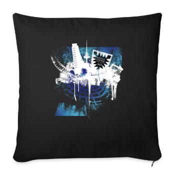 City of Kiel, 241, Blue and White - Sofa pillowcase 17,3'' x 17,3'' (45 x 45 cm) - black - Front