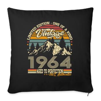 Vintage 1964 Jahrgang Geburtstag Geschenk Retro - Sofakissenbezug 45 x 45 cm - Schwarz - Vorne