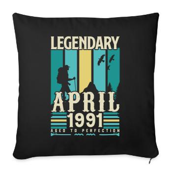 cadeau Anniversaire Avril 1991, Vintage avril 1991 - Housse de coussin décorative 45 x 45 cm - noir - Devant