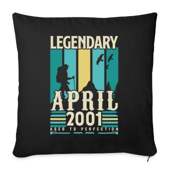 cadeau Anniversaire Avril 2001, Vintage avril 2001 - Housse de coussin décorative 45 x 45 cm - noir - Devant