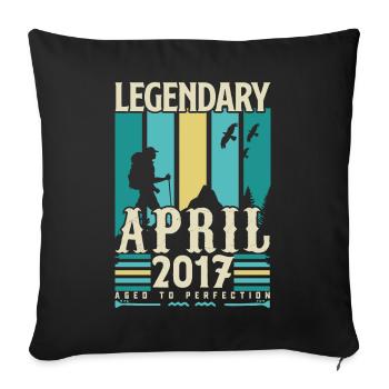 April 2017 Anniversary Gift, Vintage April 2017 - Sofa pillowcase 17,3'' x 17,3'' (45 x 45 cm) - black - Front