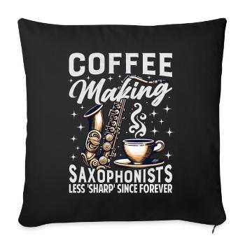 Saxophone bandmate band musicwear - Sofa pillowcase 17,3'' x 17,3'' (45 x 45 cm) - black - Front