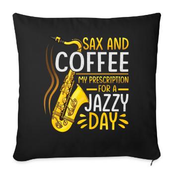 Saxophones Marching Band Coffee Lover Apparel - Sofa pillowcase 17,3'' x 17,3'' (45 x 45 cm) - black - Front