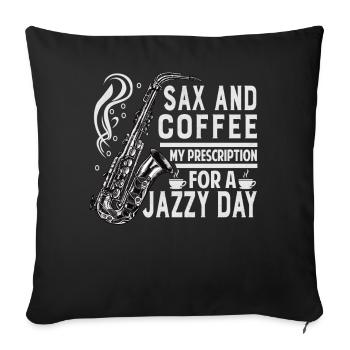 Saxophones Bandmates Coffee Lover Apparel - Sofa pillowcase 17,3'' x 17,3'' (45 x 45 cm) - black - Front