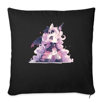 Einhorn Halloween Japanisches Einhorn - Sofakissenbezug 45 x 45 cm - Schwarz - Vorne
