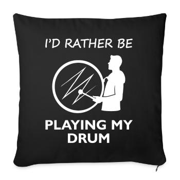 Cher tambours vœux pieux pensée cadeau - Housse de coussin décorative 45 x 45 cm - noir - Devant