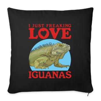 Iguana Reptile Lizard Iguanas Gift - Sofa pillowcase 17,3'' x 17,3'' (45 x 45 cm) - black - Front