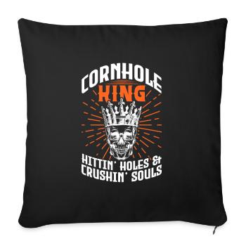 Cornhole pouf trou aveugle cadeau - Housse de coussin décorative 45 x 45 cm - noir - Devant