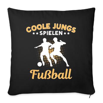 Cool Boys Playing Soccer - Sofa pillowcase 17,3'' x 17,3'' (45 x 45 cm) - black - Front