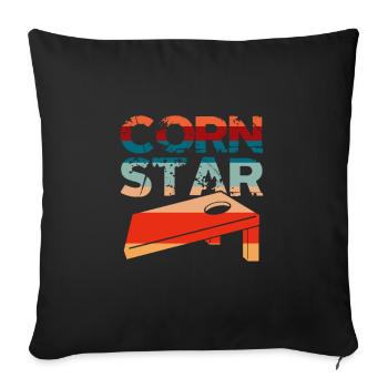 Cornhole pouf trou aveugle cadeau - Housse de coussin décorative 45 x 45 cm - noir - Devant