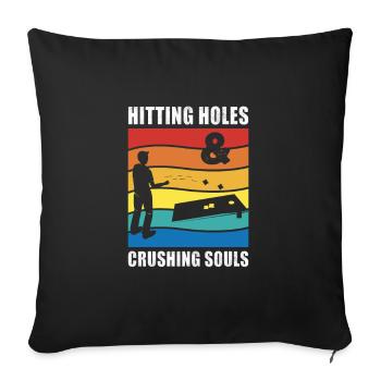 Cornhole pouf trou aveugle cadeau - Housse de coussin décorative 45 x 45 cm - noir - Devant